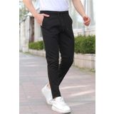 Tarz Cool Siyah Erkek Eganis Ipli Jogger Düğmeli Kumaş Pantolon-jggrkmpnt01r0131