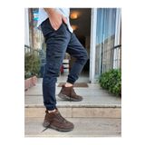 Tarz Cool Slim Fit None Denim Yandan Cepli Bel Bağcıklı, Paçaları Lastikli Esnek Kumaş Erkek Kargo Pantolon