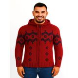 Tarz Cool T00465 Erkek Desenli Fermuarlı Triko Hırka