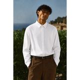 Tarz Cool Tensel Kumaş Regular Erkek Gömlek Uzun Kollu Rahat Kalıp - Beyaz - 2XL