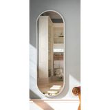 Tarz Design Beyaz Oval Dekoratif Boy Aynası 50 x 150 cm Mdflam-Suntalam Çerçeve ile Şık Tasarım