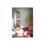Tarz Design Kemence Ceviz Oval Dekoratif Boy Aynası 50X150,Ceviz