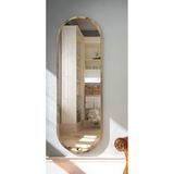 Tarz Design Kemence Ceviz Renkli Oval Dekoratif Boy Aynası 50x150 Cm Mdflam-Suntalam Çerçeve ile