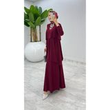 TARZ-I HAS BUTİK Bordo Premium Diva Elbise Tesettür Giyim