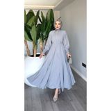 TARZ-I HAS BUTİK Gri Meşk Abaya Takım Tesettür Giyim