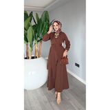 TARZ-I HAS BUTİK Kahverengi Cevher Pantolon Takım Tesettür Giyim