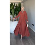 TARZ-I HAS BUTİK Kiremit Meşk Abaya Takım Tesettür Giyim