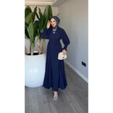 TARZ-I HAS BUTİK Lacivert Meşk Abaya Takım Tesettür Giyim