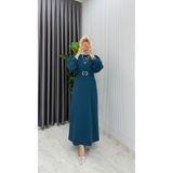TARZ-I HAS BUTİK Petrol Nisa Elbise Tesettür Giyim