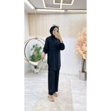 TARZ-I HAS BUTİK Siyah Esra Takım Tesettür Bürümcük Kumaş Büyük Beden Seçeneği