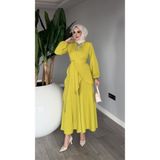 TARZ-I HAS BUTİK Yağ Yeşil Cevher Pantolon Takım Tesettür Giyim