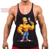 Tarz Sokak Tarzsokak Gym Tank Top Fitness Sporcu Atleti Erkek Geniş Yaka Siyah Örme Kısa Kol Trend - L - XL