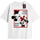 Tarz Sokak Unique Kadın Beyaz Sırt Baskılı Mickey Mouse T-Shirtkod 40 - L - XL
