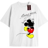 Tarz Sokak Unique Kadın Beyaz Sırt Baskılı Mickey Mouse T-Shirtkod 48 - S - M