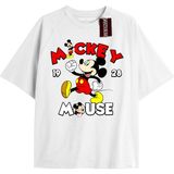 Tarz Sokak Unique Kadın Beyaz Sırt Baskılı Mickey Mouse T-Shirtkod 84 - 12 - 14 Yaş
