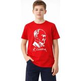 Tarz Yeri Erkek Çocuk Atatürk Baskılı Tişört Kısa Kollu Bisiklet Yaka T-Shirt - Kırmızı - 15 - 16 Yaş