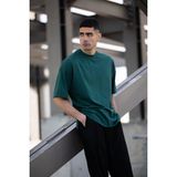 Tarz Yeri Erkek Düz T-Shirt Kısa Kol Bisiklet Yaka Regular Fit Rahat Kalıp Günlük Tişört - Haki