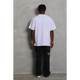 Tarz Yeri Erkek Düz Yazlık Kısa Kol Tişört Bisiklet Yaka Oversize T-Shirt - Beyaz - 2XL