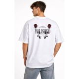 Tarz Yeri Erkek Kısa Kol Yazlık Tişört Bisiklet Yaka Baskılı Oversize T-Shirt - Beyaz - 2XL