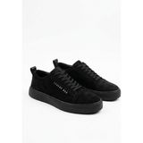 Tarzbu Bağcıklı Süet Erkek Klasik Sneakers Ayakkabı TARZ0104 - Siyah