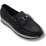 Tarzbu Kadın Siyah Taşlı Tokalı Comfort Loafer Ayakkabı, Rahat Taban, Düz Kadın Babet Ayakkabı Taslıtokalıtarzkl1