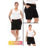 tarzımsüper Büyük Beden Yeni Sezon Beli Lastikli Konfor Modeli İki İplik Penye Kumaş Cepli Spor ve Günlük Şort