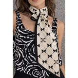 Tarzını Seç Elegant Fiyonk Desenli Siyah Kravat / Eşarp / Fular 85x25cm