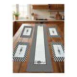 Tarzını Seç Home Desenli Desenli Runner & 4’lü Kare Supla Takım