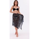 Tarzını Seç İç Gösterir Transparan Pareo - Bandana Çiçeği Model 150x95 Cm