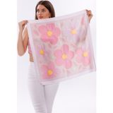 Tarzını Seç Pembe Rüya Çiçekleri Model Fular Bandana Şal Estascarf 70x70 Cm