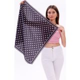 Tarzını Seç Siyah Beyaz Puantiye Model Fular Bandana Şal Estascarf 70x70 Cm
