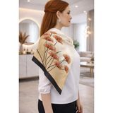 Tarzını Seç Siyah Ginkgo Fular / Bandana / Aksesuar / Şal / Eşarp 70X70 - 002Siyah