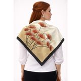 Tarzını Seç Siyah Ginkgo Fular/Bandana/Aksesuar/Eşarp 90x90 cm