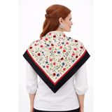Tarzını Seç Siyah Gül Fular / Bandana / Aksesuar / Şal / Eşarp 70X70 - 001Siyah