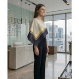 Tarzını Seç Siyah Şerit Puantiyeli Fular / Bandana / Aksesuar / Şal / Eşarp 70X70 - 14-Siyah