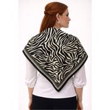 Tarzını Seç Siyah Zebra Fular / Bandana / Aksesuar / Eşarp 90X90 C