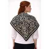 Tarzını Seç Siyah Zebra Fular / Bandana / Aksesuar / Eşarp 90x90 cm
