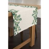 tarzınısec Keten Görünümlü Yaprak Desenli Runner 40x140