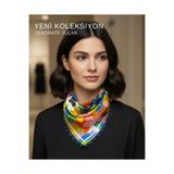 tarzınısec Tarzını Seç Floral Model Dekoratif Kenar Tasarımlı Fular 48x48 cm