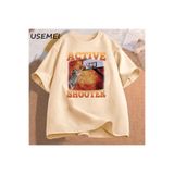 Tarzsokak Aktif Atıcı Komik Basketbol Rakun Meme T Shirt Pamuk Kısa Kollu Grafik Tişörtleri Unisex Stre 2904, Bej-2745, 4Xl-5Xl