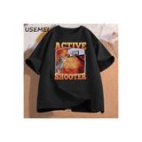Tarzsokak Aktif Atıcı Komik Basketbol Rakun Meme T Shirt Pamuk Kısa Kollu Grafik Tişörtleri Unisex Stre 2904, Siyah-2741, 2Xl-3Xl