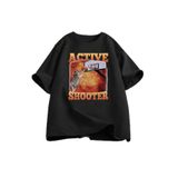 Tarzsokak Aktif Atıcı Komik Basketbol Rakun Meme T Shirt Pamuk Kısa Kollu Grafik Tişörtleri Unisex Stre 2904, Siyah-2741, S