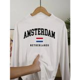 Tarzsokak Amsterdam Hollanda Bayrağı Desenli Sıcak Moda Erkek Kazakları Temel Sonbahar Tişörtü Günlük R