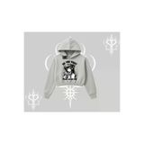 Tarzsokak ANİMEGİRL-131-12 Kapşonlu Crop Sweatshirt Do You Want Play With Me Anime Kız Baskılı