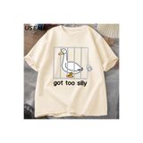 Tarzsokak Aptal Kaz T Shirt Çok Aptal T-Shirt Pamuk Kısa Kollu Erkek Kadın Moda Baskı Tshirt Yüksek Kal 2807, Bej-128, M