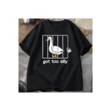 Tarzsokak Aptal Kaz T Shirt Çok Aptal T-Shirt Pamuk Kısa Kollu Erkek Kadın Moda Baskı Tshirt Yüksek Kal 2807, Siyah-124, M