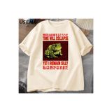 Tarzsokak Ben Aptal Kurbağa Grafik T Shirt Kalır Komik Metal Baskı Erkek Giyim Boy T-Shirt Erkek Tshirt 2923, Bej-2916, Xl