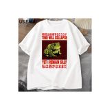 Tarzsokak Ben Aptal Kurbağa Grafik T Shirt Kalır Komik Metal Baskı Erkek Giyim Boy T-Shirt Erkek Tshirt 2923, Beyaz-2919, M