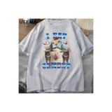 Tarzsokak Ben Çimento Komik Kedi Meme Tee Pamuk Kısa Kollu Aptal Çirkin Kediler Baskılı T Shirt, Gri1886, S