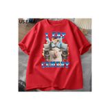 Tarzsokak Ben Çimento Komik Kedi Meme Tee Pamuk Kısa Kollu Aptal Çirkin Kediler Baskılı T Shirt, Kırmızı1890, M
